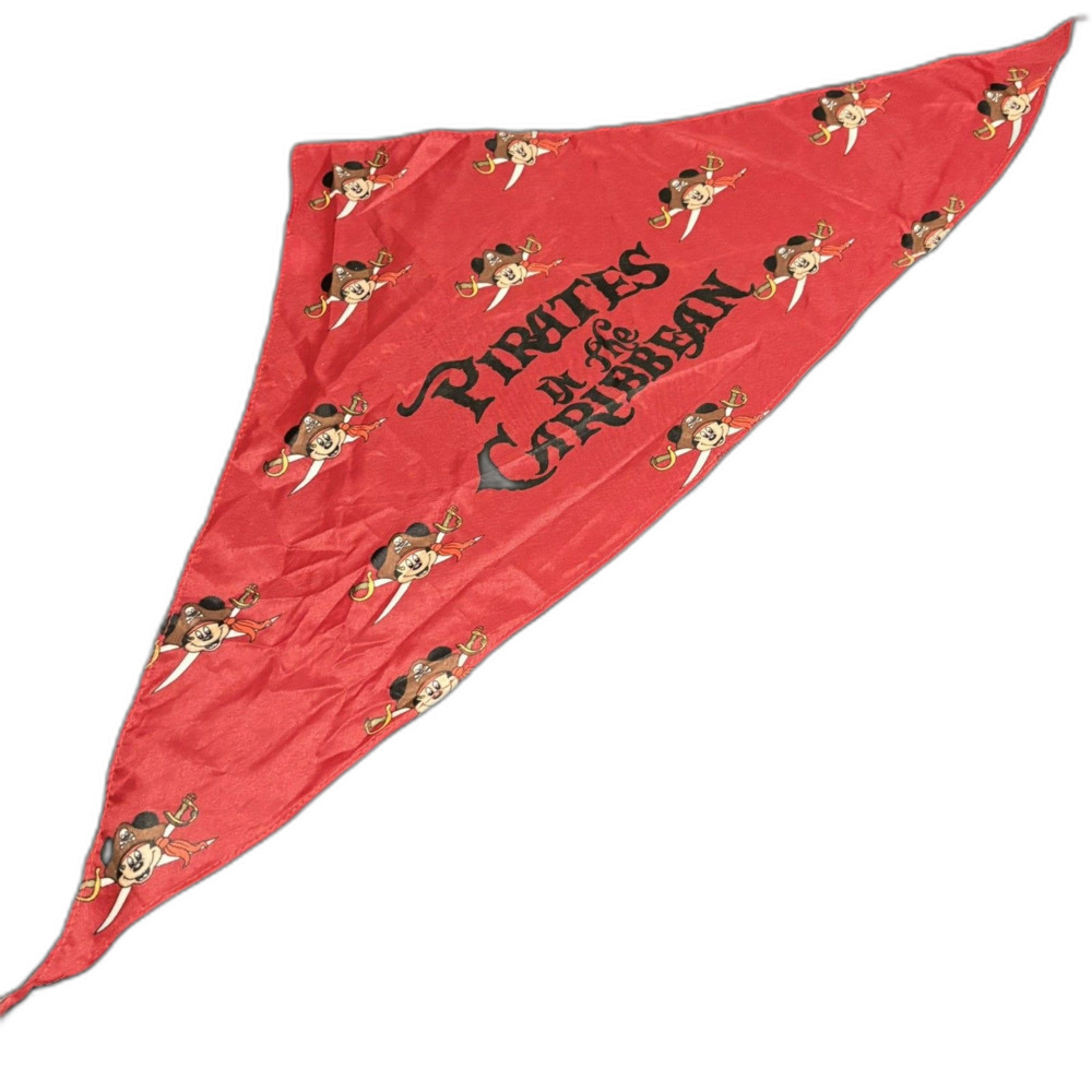 Disney Cruise Line Pirates of The Caribbean Mickey Mouse Bandana Scarf Red